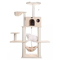 Armarkat Mult -Level Cat Tree Hammock Bed, Real Wood Climbing Center for Cats and Kittens A6901, Beige, 69