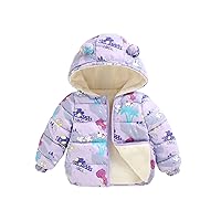 Winter Down Coats Kids Baby Boys Girls Cute Printed Light Padded Jacket Bear Hooded Infant Outerwear Glitter