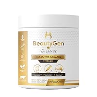 BeautyGen Hydrolyzed Collagen Powder Collagen Peptides Type I & III Unflavoured for Skin Hair Nail & Joint Health | Non GMI No Gluten Anti Aging Supplement Collagen for Men & Women