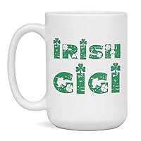 Jaynom St Patrick's Day Irish Gigi Ceramic Coffee Mug, 15-Ounce White