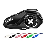 LEXIN G2P Motorcycle Helmet Bluetooth Headset, Group Intercom Communication Systems, FM Radio/ 6 Shells/Universal Pairing/Private Talk/Noise Cancellation, Fit for Snowmobile/ATV, 1 Pack