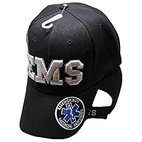 AES Embroidered Black EMS Emergency Medical Service Shadow Baseball Style Cap Hat
