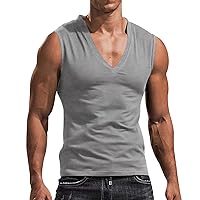 Men's Athletic Workout Tank Tops Sleeveless Muscle Sport Breathable T Shirts Quick Dry V Neck Fitness Training Shirts