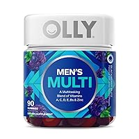 OLLY Laser Focus Gummy, Ginseng, Alpha GPC, B Vitamins, 36 Count & Men's Multivitamin Gummy, Vitamins A C D E B, Zinc, 90 Count