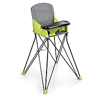Summer Infant Pop ‘n Sit Portable Highchair, Green - Portable Highchair For Indoor/Outdoor Dining – Space Saver High Chair with Fast, Easy, Compact Fold, For 6 Months – 45 Pounds
