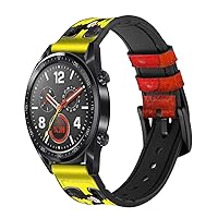 CA0539 Ecuador Flag Leather & Silicone Smart Watch Band Strap for Wristwatch Smartwatch Smart Watch Size (20mm)