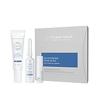 Instant Brightening Kit with Glutathione and Niacinamide | OxygenCeuticals Glutathione ToneUp Kit | Intensive Brightening Ampoule and Cream | 2 Pcs Set | Made in Korea