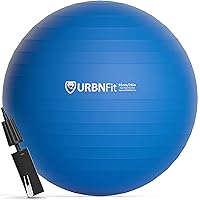 Exercise Ball - Yoga Ball in Multiple Sizes for Workout, Pregnancy, Stability - Anti-Burst Swiss Balance Ball w/Quick Pump - Fitness Ball Chair for Office, Home, Gym