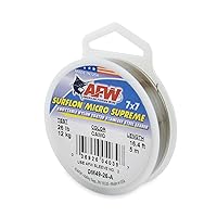 American Fishing Wire Surflon Micro Supreme Nylon Coated 7x7 Stainless Steel Leader Wire - Knottable Wire Leaders for Fishing Saltwater, Fly Fishing, 13lb Test - 90lb Test, Bright, Black & Camo Colors