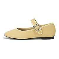 Women's Fashion Gentle Wind Retro a Word Buckle with Mary Jane Flat Shoes Soft Bottom Granny Shoes