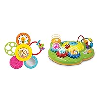 KiddoLab Playtime Set: Infant Spin, Rattle & Teether Toy + Fun Ride Garden Activity Center - Vibrant Sensory & Musical Experiences, Age 6 Months & Up.