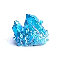 XN216 1pc New Sky Blue Electroplated Vug Crystal Quartz Specimen Electroplating Crystal Clusters Decoration Gift Healing Natural (Color : 40-50g Sky Blue)