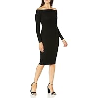 Enza Costa Women's Stretch Silk Rib Exposed Shoulder Midi Dress