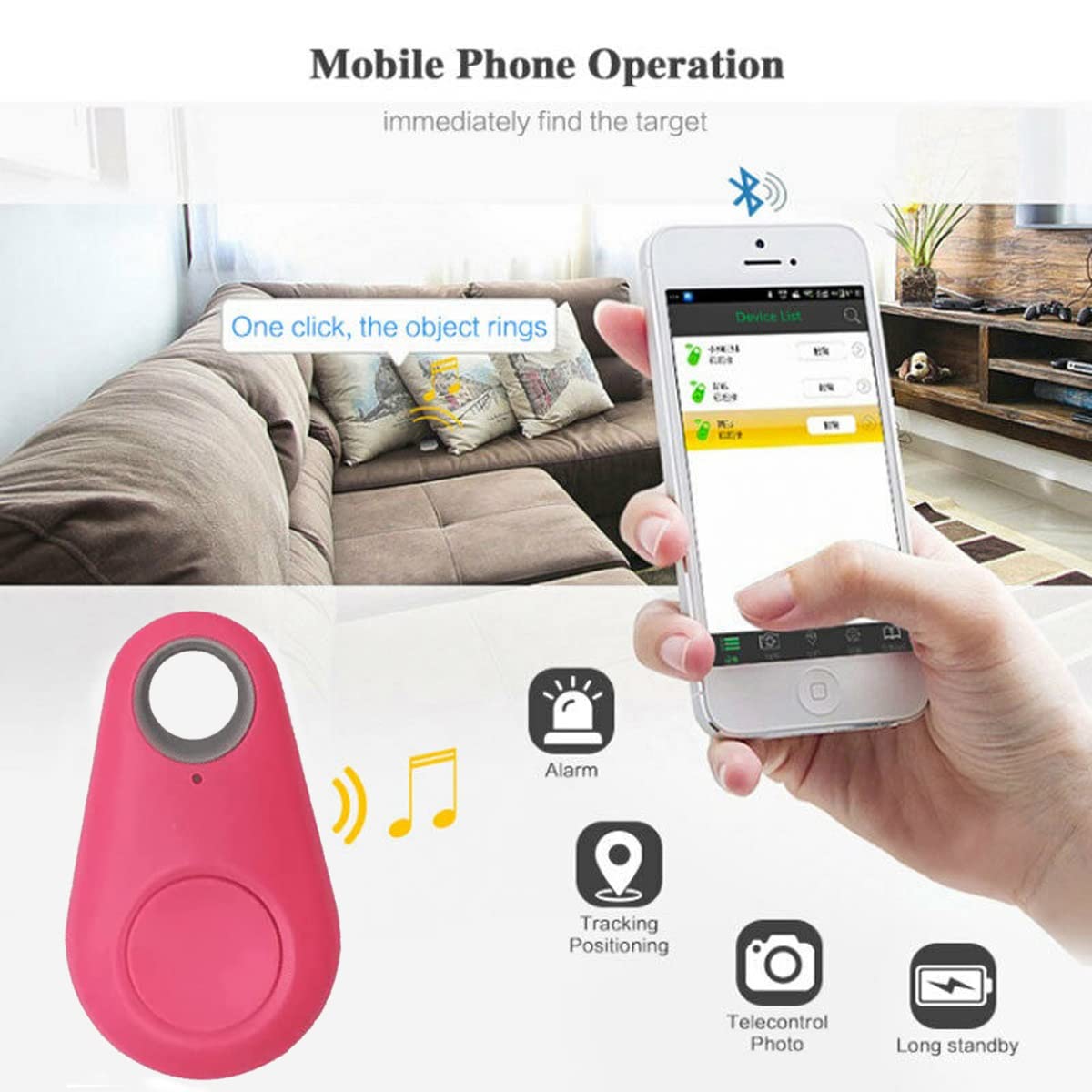 2022 Mini Dog GPS Tracking Device,Network Tracker&Item Locator for Keys No Month Fee Portable Anti-Lost Device Ultra Light for Luggage/Kid/Pet Pink