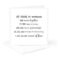 3dRose Greeting Card - 49 Years of Marriage 49th Wedding Anniversary in months days hours - Anniversaries