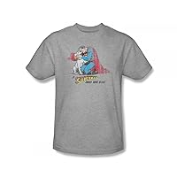 Superman - A His Dog Slim Fit Adult T-Shirt in Heather, XX-Large, Heather