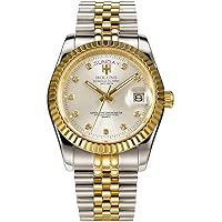 HUNRUY Men's Day Date Luxury Quartz Wrist Watch