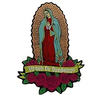 Christening Virgin Mary My Lady of Guadalupe Baptism Embroidered Iron on Patch Flower Applique