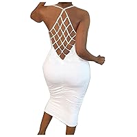 Maxi O-Neck Backless Womens Splicing Dress Color Solid Sleeveless Women's Dress Womens Summer Dress with Sleeves