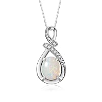Rylos Sterling Silver Classic Designer Necklace: Gemstone & Diamond Pendant, 18