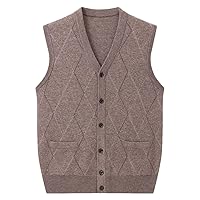 Man Solid Vest Knitted Sweaters For Men Waistcoat Sleeveless Over Knit Fashion Vest