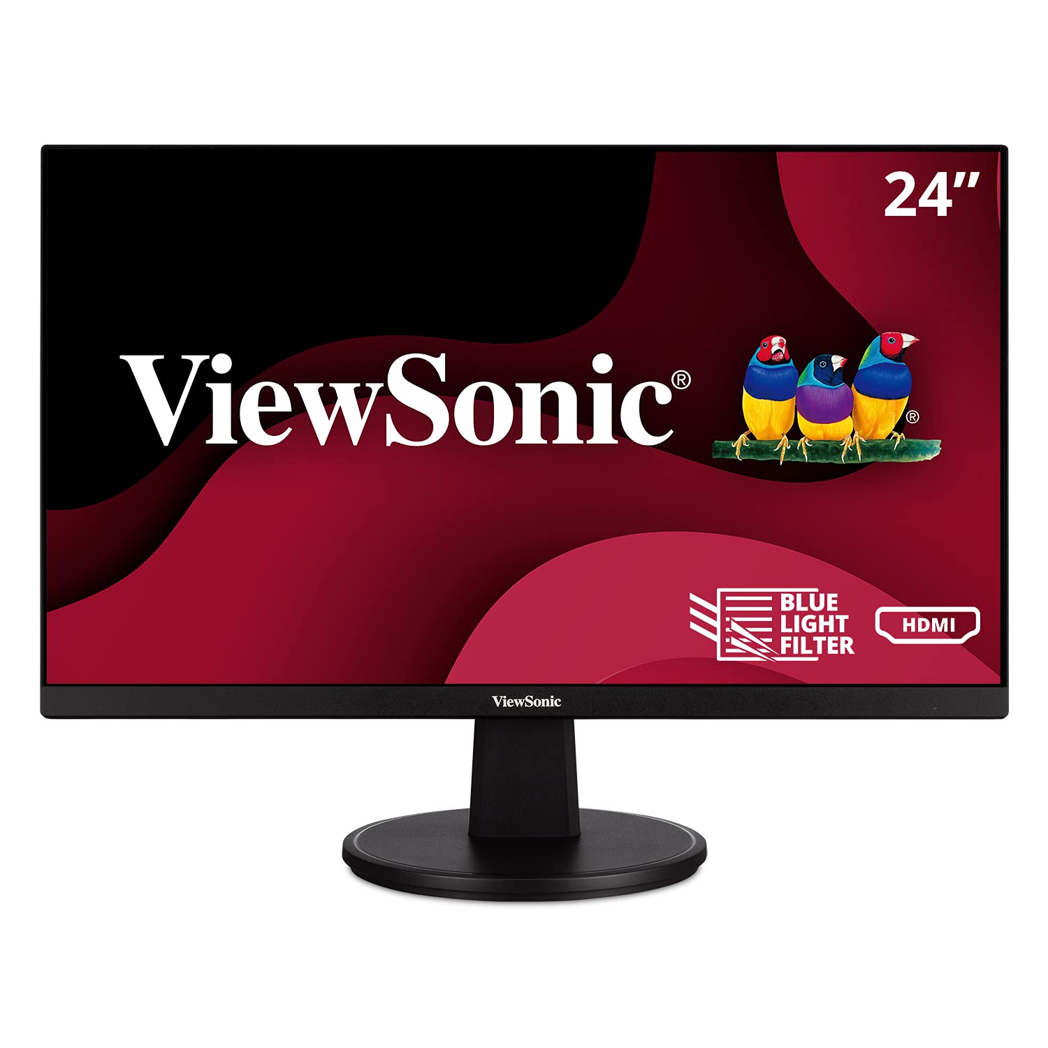 ViewSonic VA2447-MH 24 Inch Full HD 1080p Monitor with Ultra-Thin Bezel, Adaptive Sync, 60Hz, VESA, and HDMI, VGA Inputs for Home and Office (Renewed)
