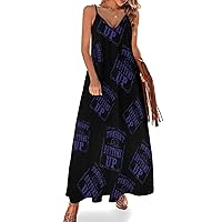 Tonight is Bottoms Up Women's Maxi Dress Sleeveless Spaghetti Strap Swing Dresses Casual Beach Sun Dresses