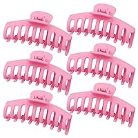 WHAVEL Pink Hair Clips Matte Claw Clips Large Hair Claws 4.3 Inch Claw Clip for Women and Girls Banana Clips Jaw Clips Strong Hold Hair Clips for Thick Hair(Pink)