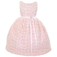 iGirlDress' Little Girls' Satin Embroidered Flower Girl Dress (2-8Y)