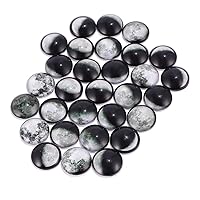 Operitacx 100pcs Moon Time Gemstone Glass Patch Round Glass Moon Cabochons Moon Glass Flat Back Buttons Vintage Glass Ornaments Gemstones Bulk Vintage Ornaments Funny Crafts Dome