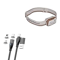 BoxWave Cable Compatible with Black Diamond Cosmo 350-R - MagnetoSnap PD AllCharge Cable (100W), Magnet PD 100W Charging Cable USB Type-C Micro USB - Jet Black