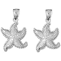Starfish Earrings | Sterling Silver Starfish Lever Back Earrings - Made in USA