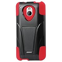 Reiko Silicon Case/Protector Cover for HTC One Mini M4 - Non-Retail Packaging - Red/Black