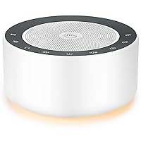 White Noise Machine with 30 High Fidelity Soundtracks, 7 Colors Night Lights, Full Touch Metal Grille and Buttons, Timer and Memory Features, Plug in, Sound Machine for Baby, Adults