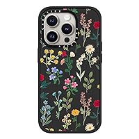 CASETiFY Impact Case for iPhone 15 Pro [4X Military Grade Drop Tested / 8.2ft Drop Protection] - Flower Prints - Spring Botanicals 2 - Matte Black