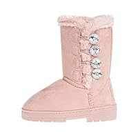 bebe Girl's Fur Lined Winter Boot with Rhinestone Details (Toddler/Little Girl/Big Girl)