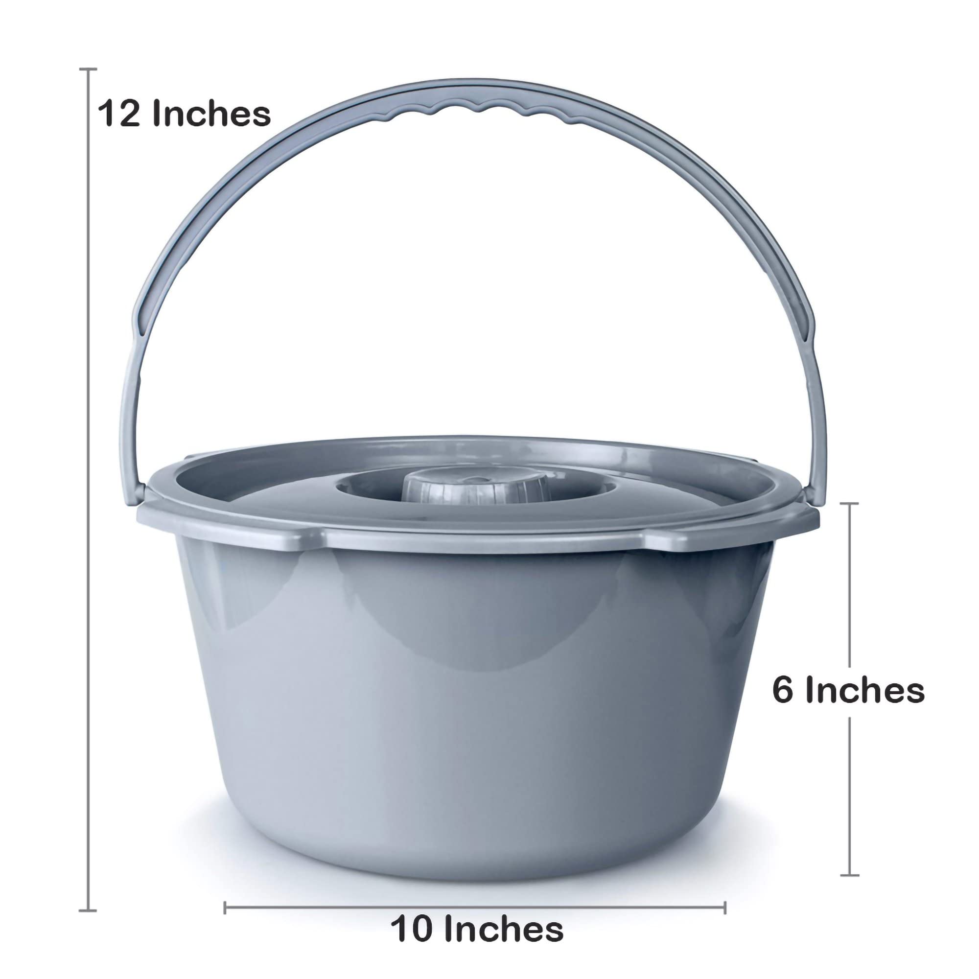 McKesson Commode Replacement Bucket with Handle and Lid, 7.5 qt, 1 Count