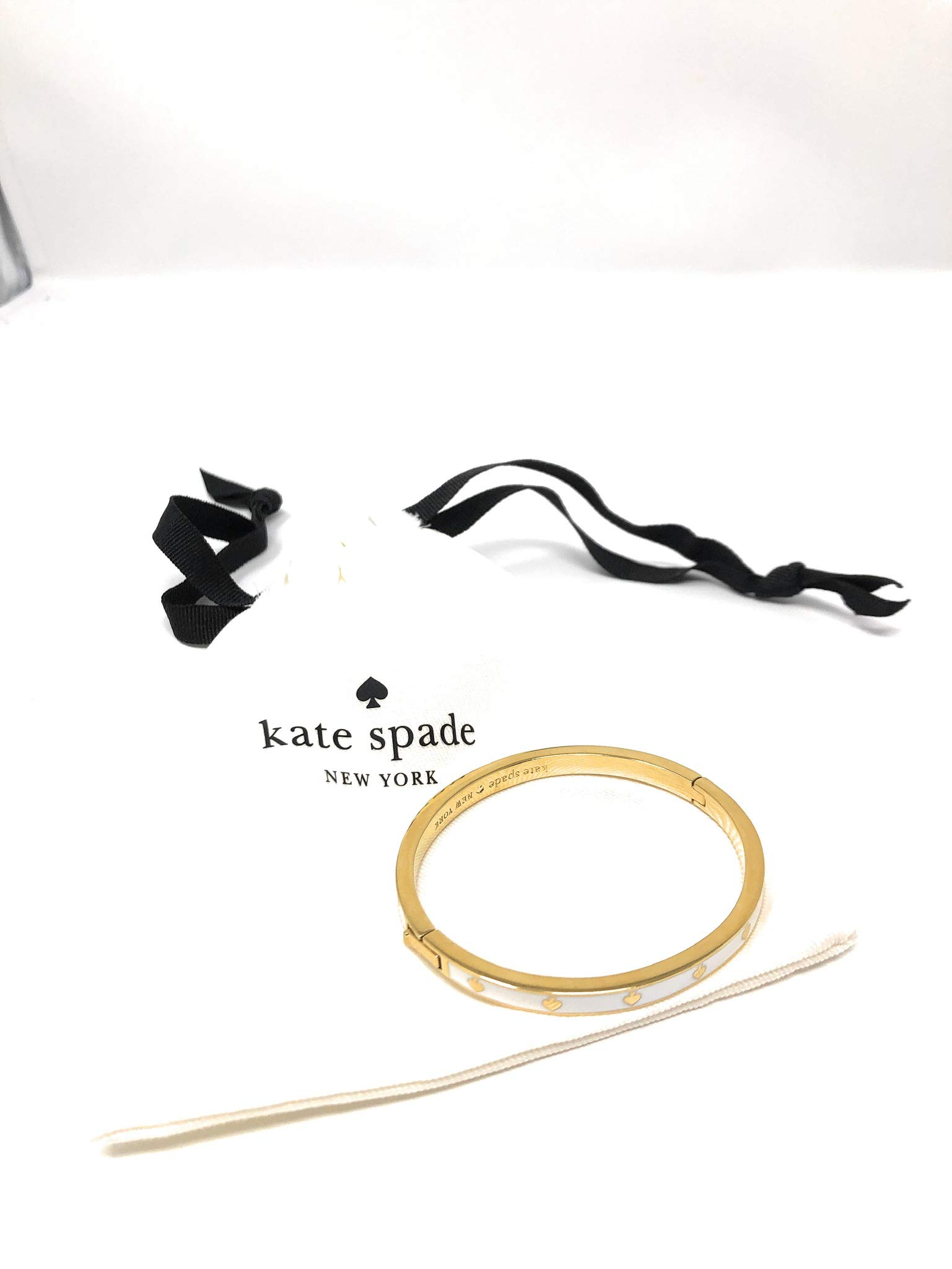 Kate Spade New York Spot The Spade Hinged Bangle Bracelet White