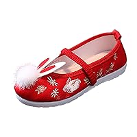 Performance Costume Embroidered Bottomed Children Girls Fashionable Embroidered Sandals Flat Antique