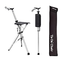 Ta-Da Chair, Portable Trekking Hiking Pole, Folding Walking Stick with Seat, Walking Cane with Chair, Foldable Chair, Lightweight Aluminum, Easy Carry and Storage, Anti-Slip