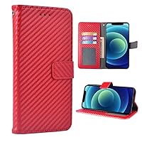 Wallet Folio Case for Oukitel C21 PRO, Premium PU Leather Slim Fit Cover for C21 PRO, 2 Card Slots, 1 Transparent Photo Frame Slot, Comfortably, Red