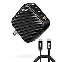 [Bundle] INVZI 100w GaN USB-C Charger 4-Port and 100w/10Gbps USB-C to USB-C Cable for MacBook Pro Air, iPad Pro Air, iPhone 13 12 11 Pro Max, Galaxy S21 S20, Pixel 6 Pro