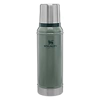 Stanley Classic Vacuum Insulated Wide Mouth Bottle - Hammertone Green - BPA-Free 18/8 Stainless Steel Thermos for Cold & Hot Beverages - 1.0 QT