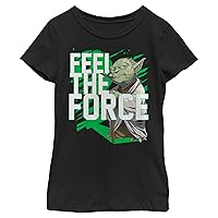 STAR WARS Girl's Galaxy of Adventures Yoda Feel The Force Animated T-Shirt
