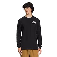 THE NORTH FACE Mens' Long Sleeve Box Never Stop Exploring Tee, TNF Black/TNF White, Small