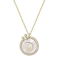 YOUFENG Jewellery Gold Initial Letter Necklace for Woman Girl 14K Gold Plated Dainty Crown Necklace Personalized Capital Necklaces Gifts for Women