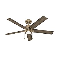 Hunter Fan 52 inch Luxe Gold Indoor Ceiling Fan with LED Light Kit and Pull Chain for Bedroom, Living Room/Family Room, Office, Basement, Kitchen, Dining Room (Renewed)