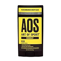 Art of Sport Men’s Deodorant, Aluminum Free, Fresh Fragrance, Made with Natural Botanicals, Moisturizing Tea Tree Soap, Made for Athletes, Rise Scent, 2.7 Ounce