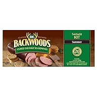 LEM Products Backwoods Summer Sausage Cured Sausage Seasoning Kit, Ideal for Wild Game, Seasons Up to 20 Pounds of Meat, 1 Pound, 2.5 Ounce Package with Pre-Measured Cure Packet Included