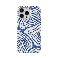 BURGA Phone Case Compatible with iPhone iPhone 13 PRO - Hybrid 2-Layer Hard Shell + Silicone Protective Case - Blue Lines Ocean Waves - Scratch-Resistant Shockproof Cover